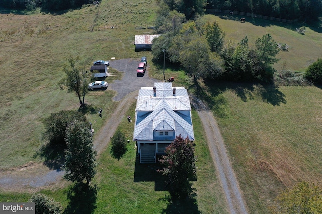 bird's eye view with a rural view