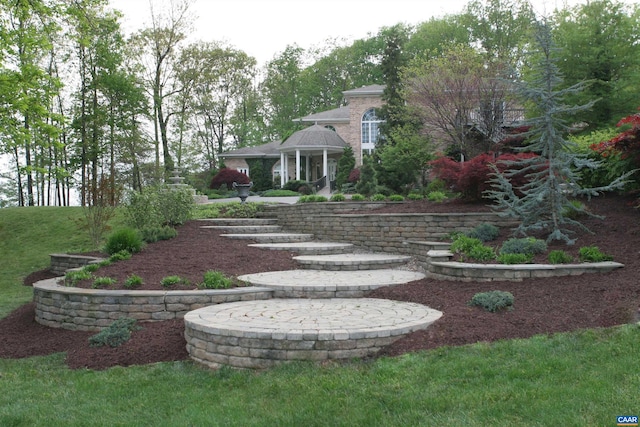 view of yard featuring a gazebo