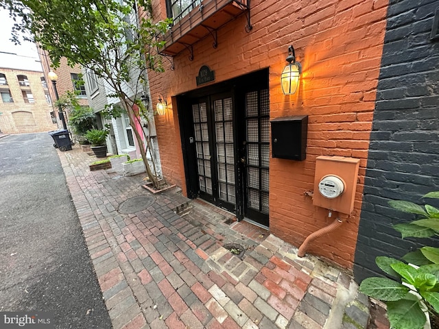 exterior space featuring french doors