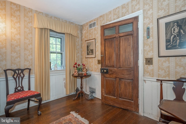 entryway featuring dark hardwood / wood-style floors