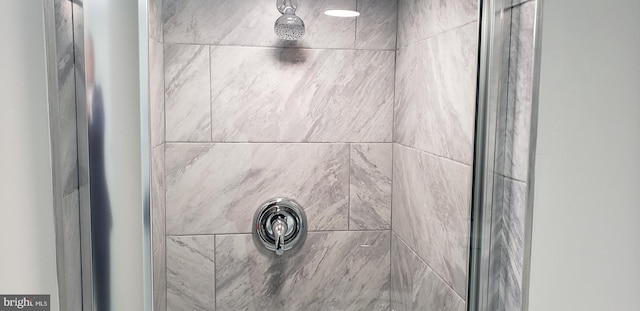 interior details with tiled shower