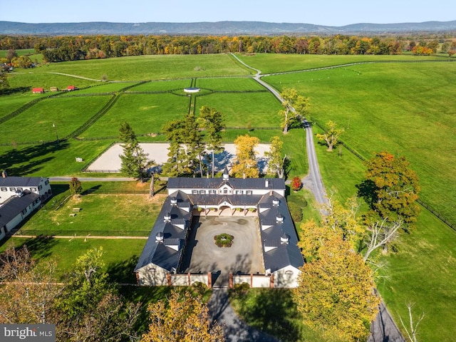 drone / aerial view with a rural view