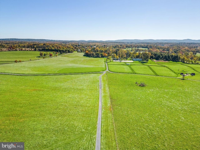 bird's eye view with a rural view