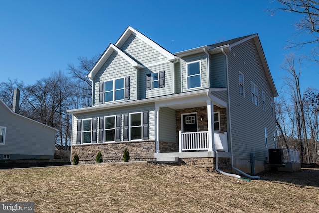 craftsman inspired home with covered porch