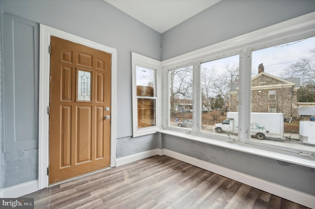 interior space featuring wood-type flooring