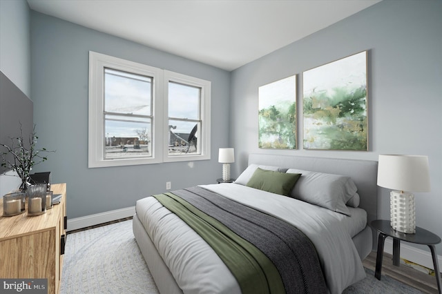 bedroom featuring light hardwood / wood-style flooring