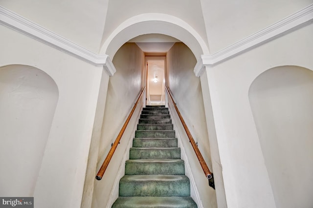 stairs with ornate columns