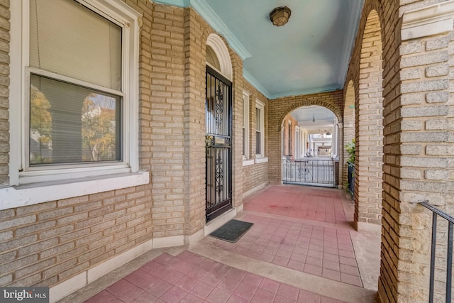 view of terrace with covered porch