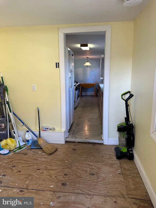 hallway with baseboards