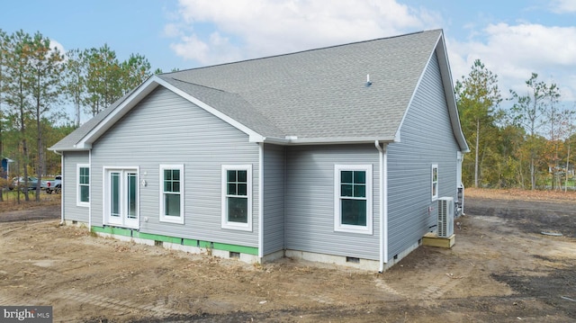 back of house with cooling unit