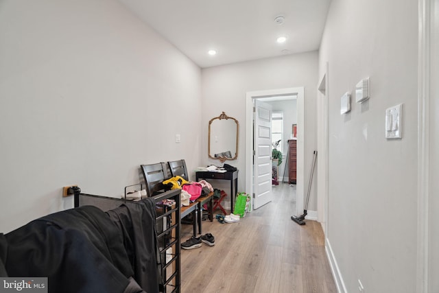 office space featuring light hardwood / wood-style floors