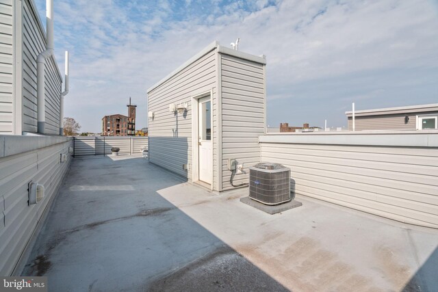 view of terrace featuring central AC