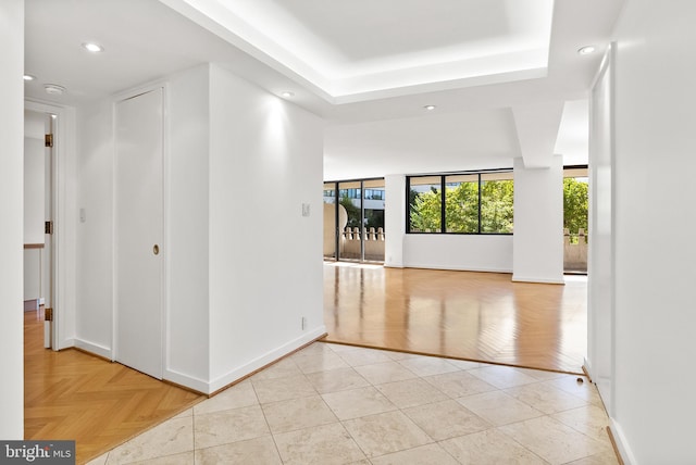 interior space featuring light tile floors