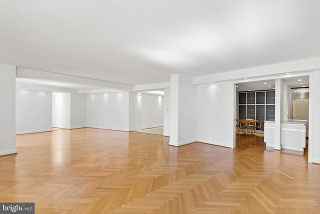 empty room featuring light parquet flooring