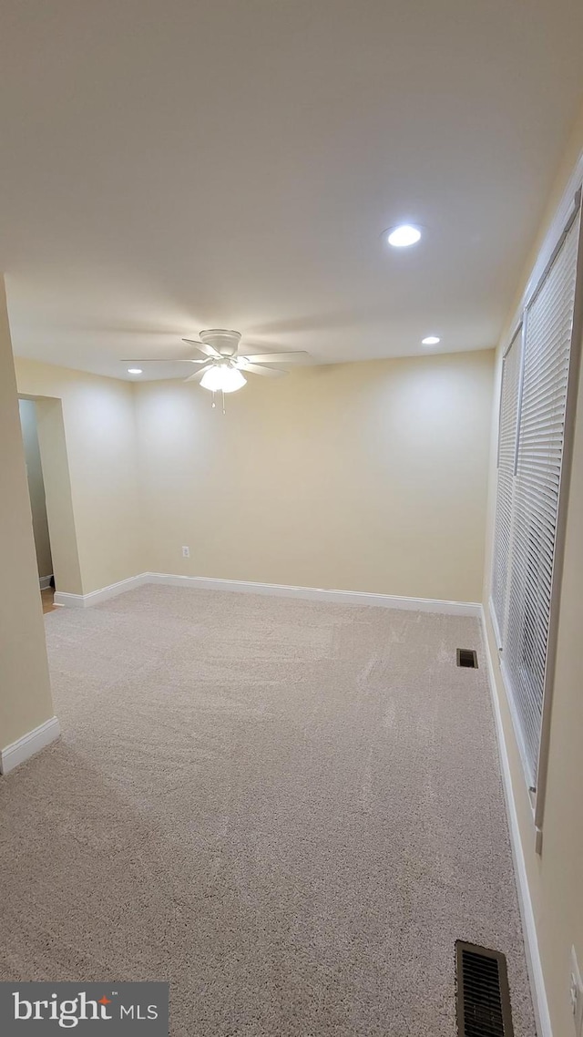 basement with carpet floors