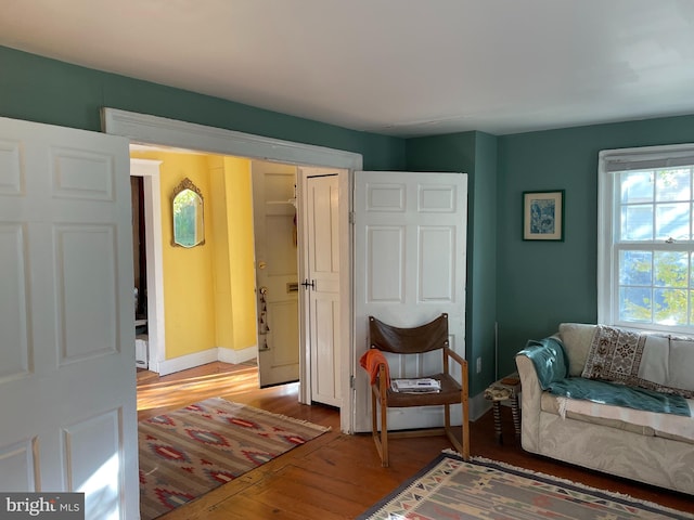 interior space with light hardwood / wood-style flooring