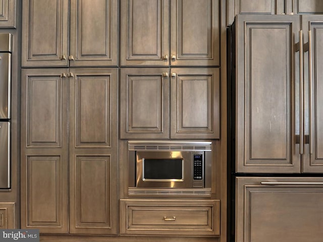 room details with stainless steel microwave