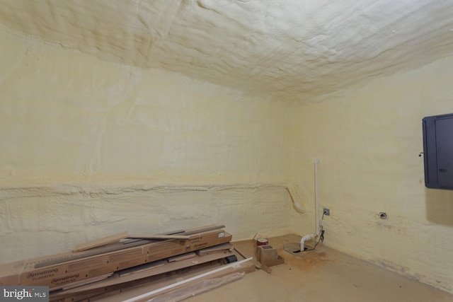 basement with electric panel