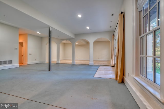 basement featuring a wealth of natural light