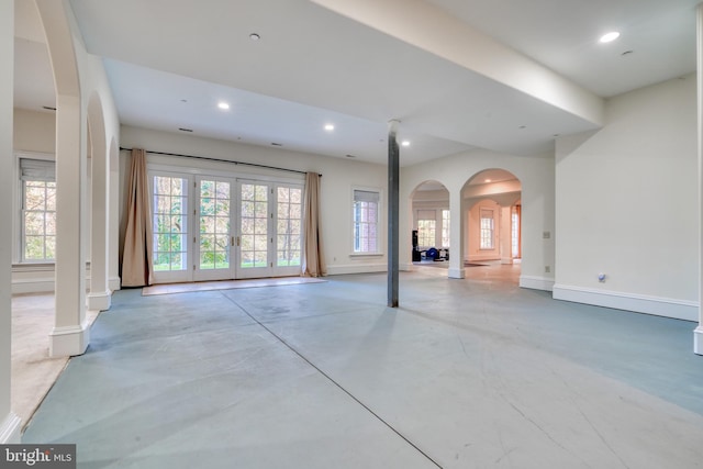 interior space featuring french doors