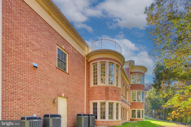 view of property featuring central air condition unit