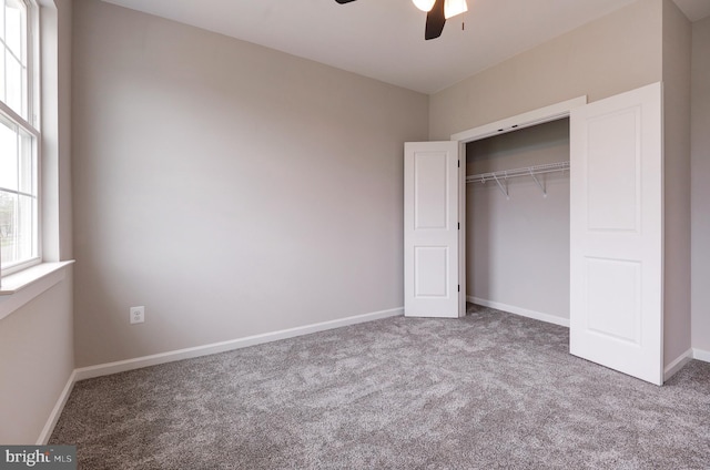 40 N Berlin Pike, Lovettsville, VA 20180 - unfurnished bedroom featuring carpet, baseboards, a closet, and ceiling fan