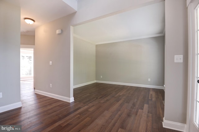 interior space with dark hardwood / wood-style flooring