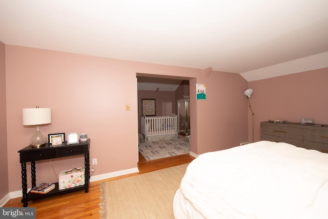 bedroom featuring light hardwood / wood-style flooring