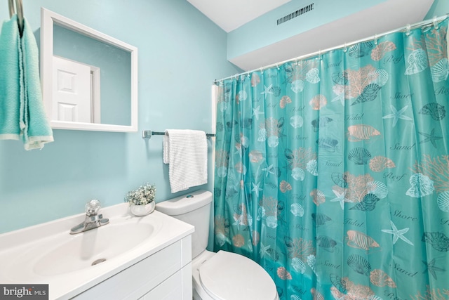 bathroom with toilet and vanity