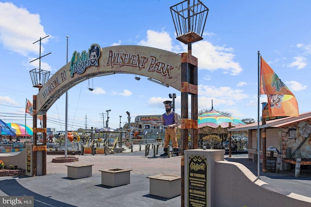 view of community sign