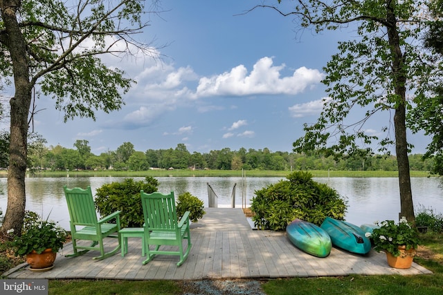 exterior space featuring a water view