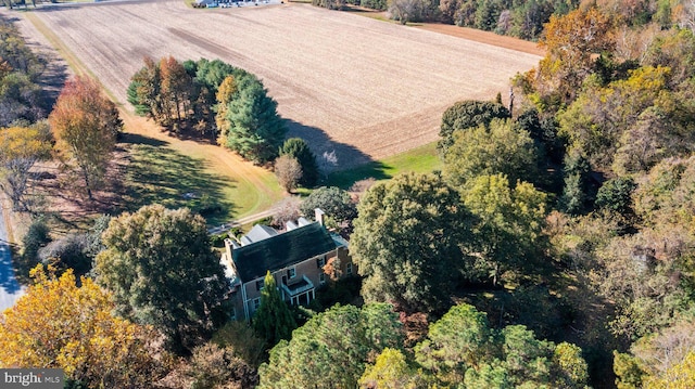 drone / aerial view with a rural view