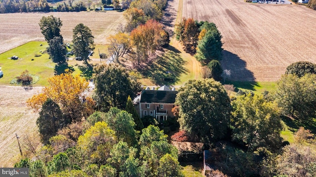 bird's eye view with a rural view