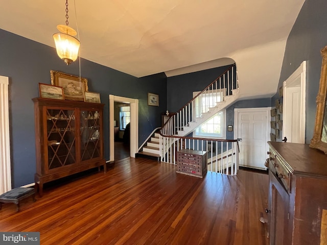 foyer featuring dark wood-type flooring