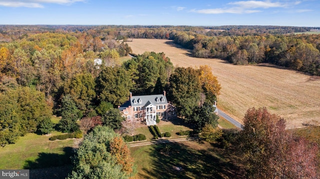 drone / aerial view with a rural view