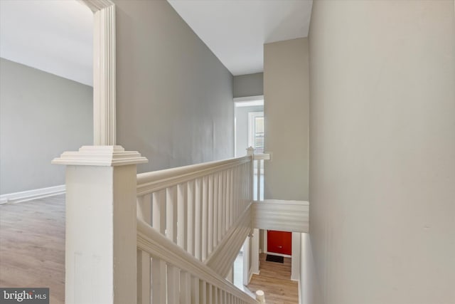 hallway with light wood-type flooring