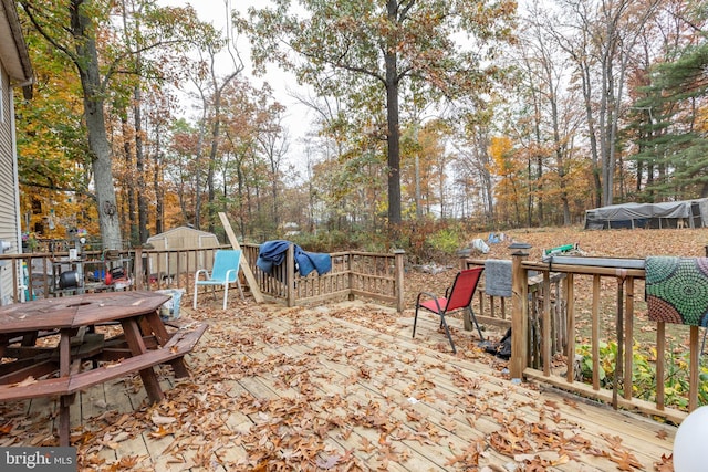 view of wooden deck