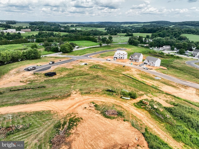 aerial view with a rural view