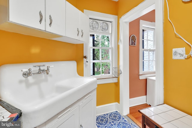 bathroom with tile floors