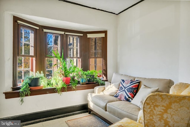 view of tiled living room