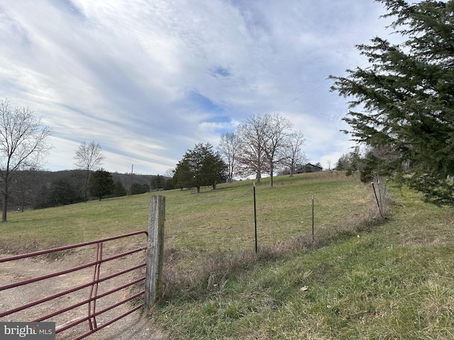 view of yard with a rural view