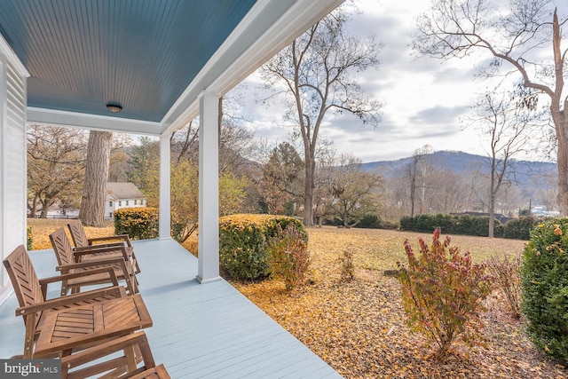 exterior space with a mountain view