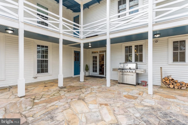 view of patio featuring area for grilling