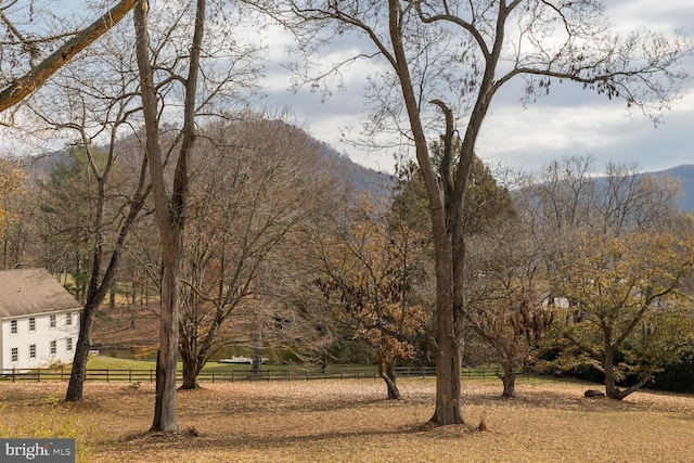 view of mountain feature featuring a rural view