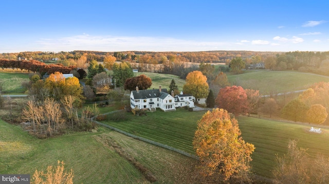 bird's eye view featuring a rural view