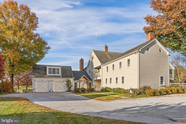 view of front of house with a garage