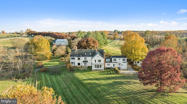 drone / aerial view featuring a rural view