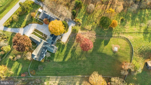 drone / aerial view featuring a rural view