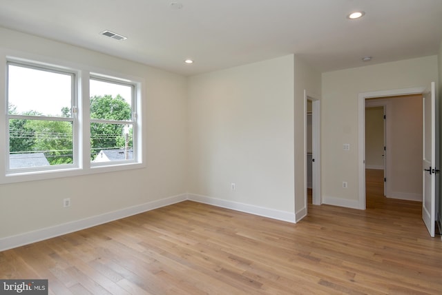 empty room featuring light wood-type flooring