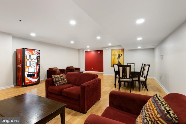 living room featuring light hardwood / wood-style floors